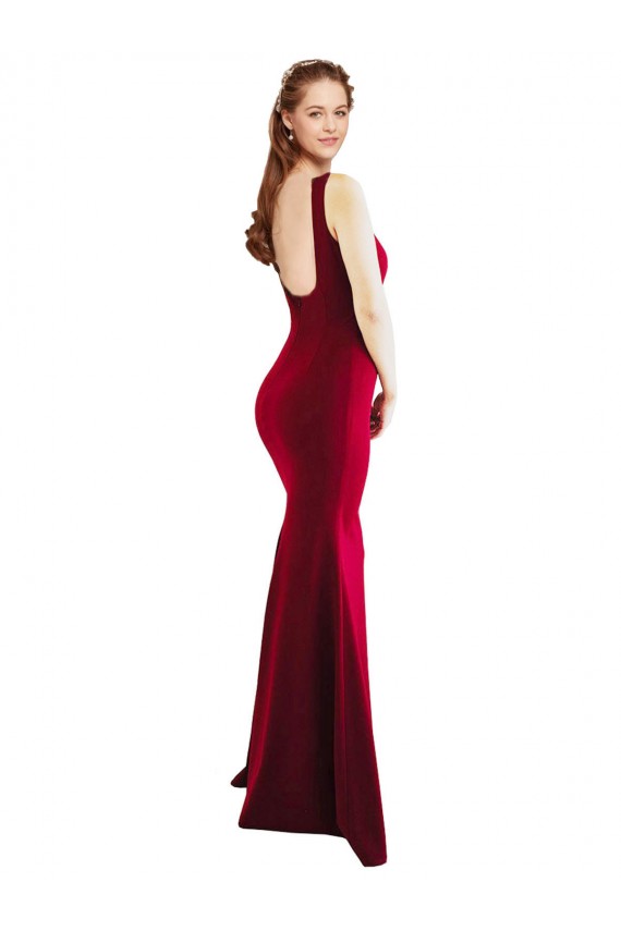 Burgundy Mermaid Square Neck Long Formal Evening Gown / Prom Dress / Bridesmaid Dress Hobart