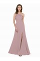 Keyhole Back Dusty Pink A-Line High Neck Long Prom Dress / Bridesmaid Dress Hobart