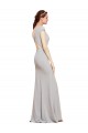 Open Back Dark Navy A-Line Boat Neck Long Formal Evening Gown / Prom Dress / Bridesmaid Dress Hobart