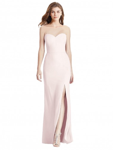 Low Back Pink Trumpet Strapless Long Semi Formal Evening Dress / Prom Dress / Bridesmaid Dress Hobart