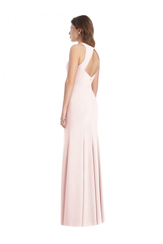 Open Back Pink Trumpet Bateau Neck Long Semi Formal Evening Dress / Prom Dress / Bridesmaid Dress Hobart