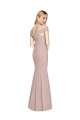 Open Back Dusty Pink Trumpet Off the Shoulder Long Semi Formal Evening Dress / Prom Dress / Bridesmaid Dress Hobart