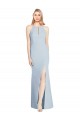 Keyhole Back Light Sky Blue Trumpet Halter Neck Long Semi Formal Evening Dress / Prom Dress / Bridesmaid Dress Hobart