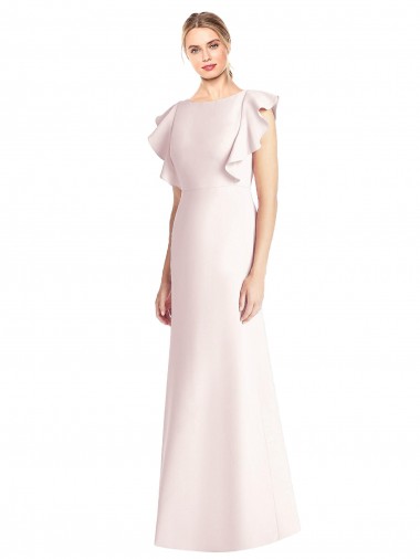 Open Back Pink Trumpet Bateau Neck Long Formal Dress / Bridesmaid Dress Hobart