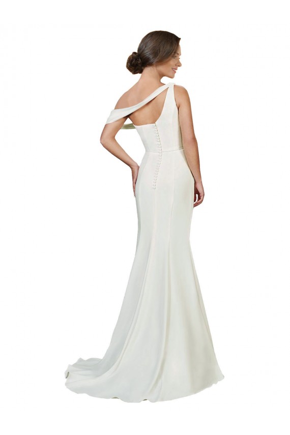 Ivory Sheath One Shoulder Sweep Train Formal Evening Gown / Prom Dress / Bridesmaid Dress Hobart