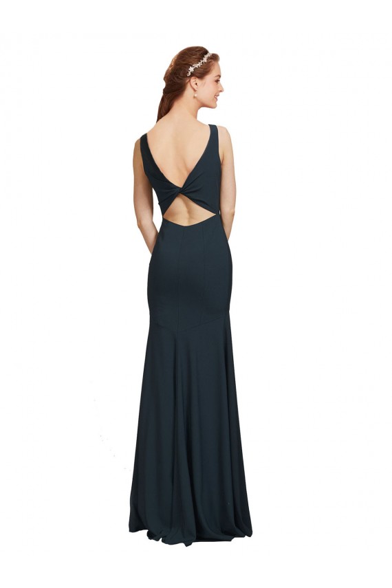 Open Back Black Mermaid Bateau Neck Long Prom Dress / Bridesmaid Dress Hobart