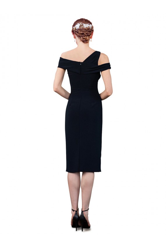 Dark Navy Mermaid Off the Shoulder Cocktail Length Formal Evening Gown / Prom Dress / Bridesmaid Dress Hobart