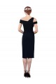 Dark Navy Mermaid Off the Shoulder Cocktail Length Formal Evening Gown / Prom Dress / Bridesmaid Dress Hobart