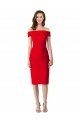 Red Sheath Off the Shoulder Cocktail Length Formal Evening Gown / Prom Dress / Bridesmaid Dress Hobart