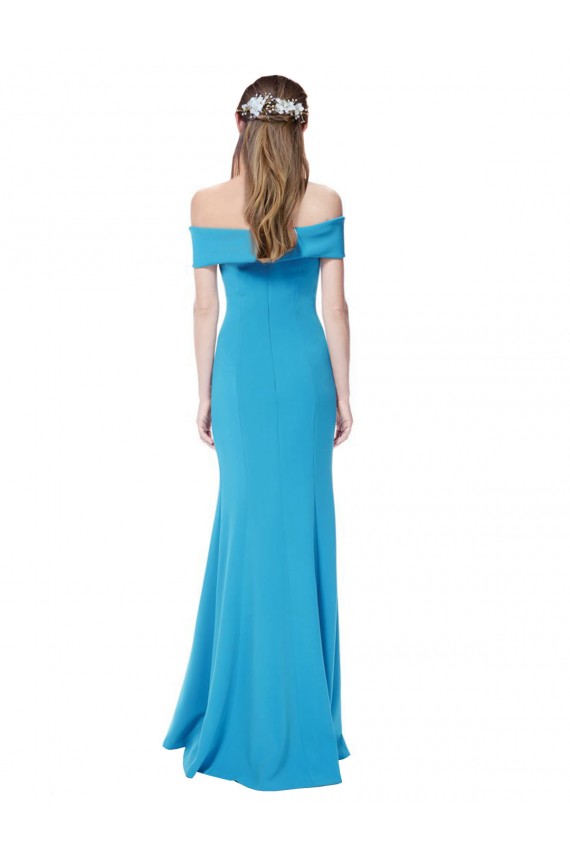 Peacock Blue Sheath Off the Shoulder Long Formal Dress / Bridesmaid Dress Hobart