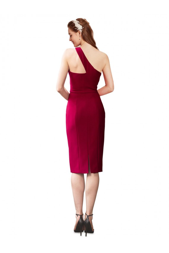 Black Sheath One Shoulder Cocktail Length Formal Evening Gown / Prom Dress / Bridesmaid Dress Hobart