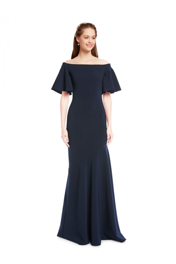 Dark Navy Mermaid Off the Shoulder Long Bridesmaid Dress / Formal Dress Hobart