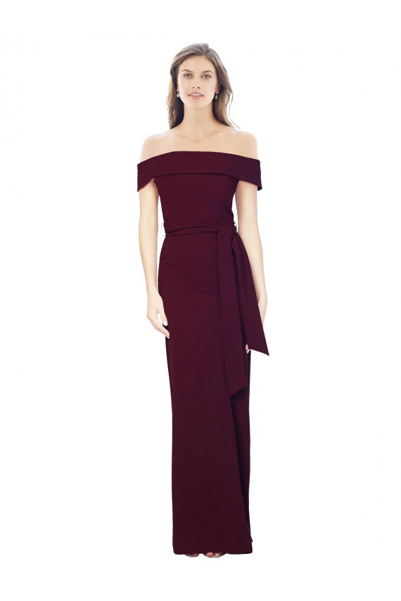 Low Back Burgundy Gold Mermaid Off the Shoulder Long Formal Evening Gown / Prom Dress / Bridesmaid Dress Hobart