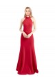 Open Back Red A-Line High Neck Long Formal Evening Gown / Prom Dress / Bridesmaid Dress Hobart
