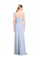V-Back Light Sky Blue Sheath High Neck Long Formal Dress / Bridesmaid Dress Hobart