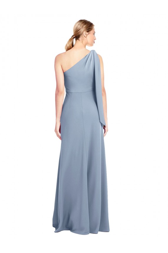 Smoke Blue Sheath One Shoulder Long Formal Dress / Bridesmaid Dress Hobart