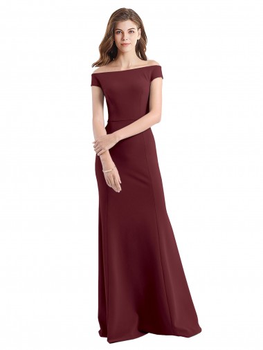 Burgundy Gold Sheath High Neck Long Prom Dress / Bridesmaid Dress Hobart