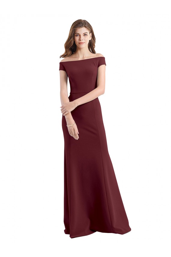 Burgundy Gold Sheath High Neck Long Prom Dress / Bridesmaid Dress Hobart