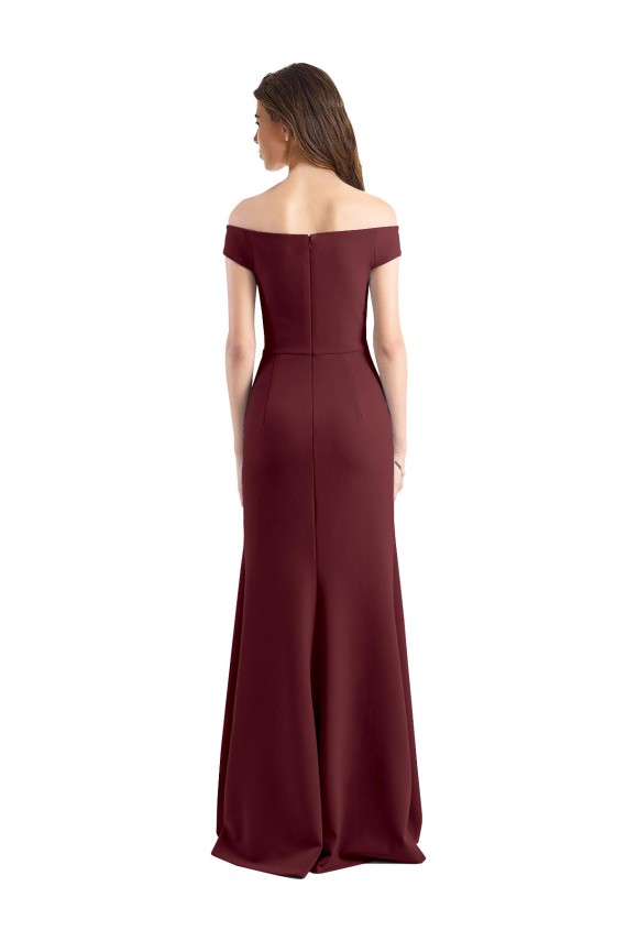 Burgundy Gold Sheath High Neck Long Prom Dress / Bridesmaid Dress Hobart
