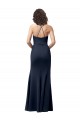 Open Back Dark Navy Sheath High Neck Long Formal Evening Gown / Prom Dress / Bridesmaid Dress Hobart