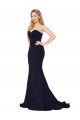 Dark Navy Mermaid High Neck Sweep Train Formal Evening Gown / Prom Dress / Bridesmaid Dress Hobart