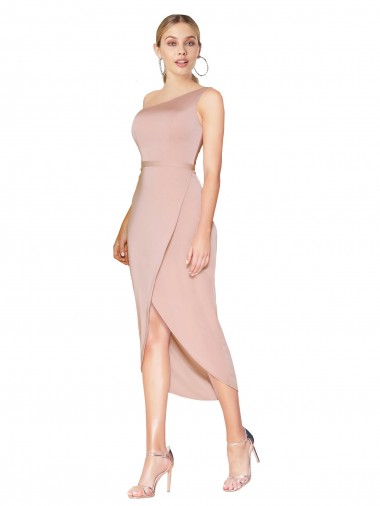 Mauve Mermaid High Neck Knee Length Formal Dress / Bridesmaid Dress Hobart