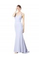 Light Sky Blue Mermaid High Neck Long Evening Gown / Prom Dress / Bridesmaid Dress Hobart