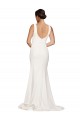 Low Back Ivory Sheath Square Neck Sweep Train Semi Formal Evening Dress / Prom Dress / Bridesmaid Dress Hobart