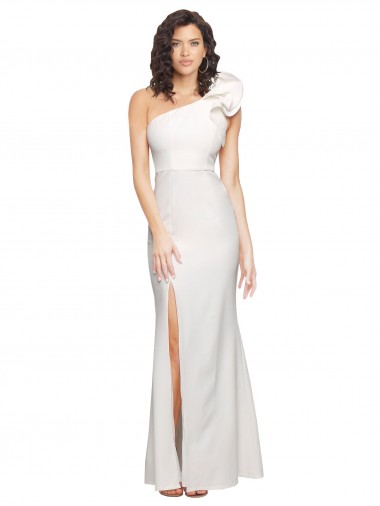 Ivory Sheath One Shoulder Long Formal Evening Gown / Prom Dress / Bridesmaid Dress Hobart