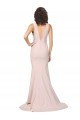 V-Back Pink Sheath V-Neck Sweep Train Black Tie Evening Gown / Prom Dress / Bridesmaid Dress Hobart