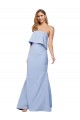 Low Back Light Sky Blue A-Line Strapless Long Formal Dress / Bridesmaid Dress Hobart