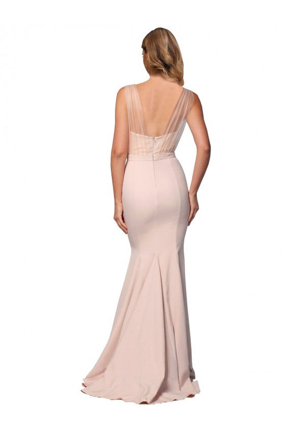 Low Back Nude Sheath Sweetheart Long Formal Evening Gown / Prom Dress / Bridesmaid Dress Hobart