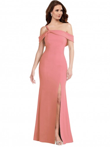 Low Back Hot Pink Trumpet One Shoulder Long Semi Formal Evening Dress / Prom Dress / Bridesmaid Dress Hobart