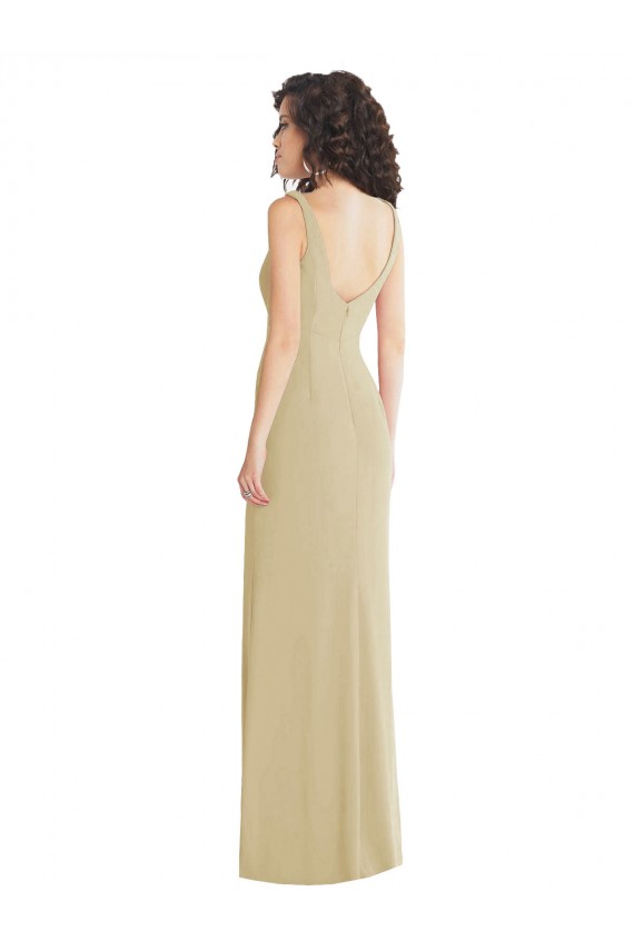 Low Back Champagne Trumpet Square Neck Long Formal Evening Gown / Prom Dress / Bridesmaid Dress Hobart