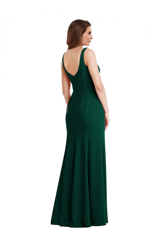 Midnight Green Trumpet Square Neck Long Semi Formal Evening Dress / Prom Dress / Bridesmaid Dress Hobart