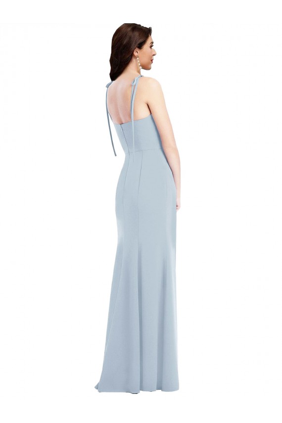 Low Back Light Sky Blue Trumpet Strapless Long Bridesmaid Dress / Formal Dress Hobart