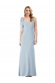 V-Back Light Sky Blue Trumpet V-Neck Long Semi Formal Evening Dress / Prom Dress / Bridesmaid Dress Hobart