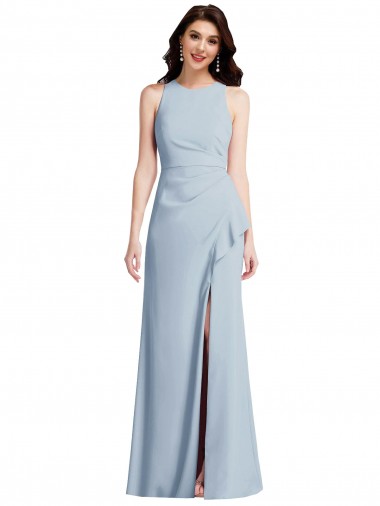 Light Sky Blue Trumpet Halter Neck Long Formal Dress / Bridesmaid Dress Hobart