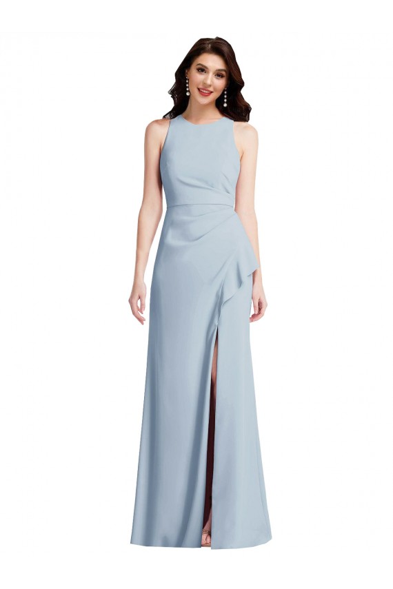 Light Sky Blue Trumpet Halter Neck Long Formal Dress / Bridesmaid Dress Hobart