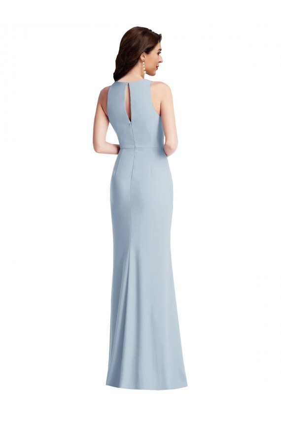 Light Sky Blue Trumpet Halter Neck Long Formal Dress / Bridesmaid Dress Hobart