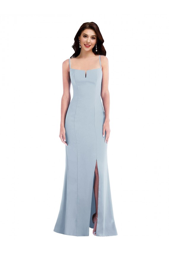 Light Sky Blue Trumpet Spaghetti Straps Long Formal Evening Gown / Prom Dress / Bridesmaid Dress Hobart
