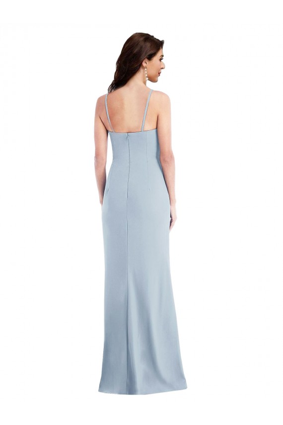 Light Sky Blue Trumpet Spaghetti Straps Long Formal Evening Gown / Prom Dress / Bridesmaid Dress Hobart