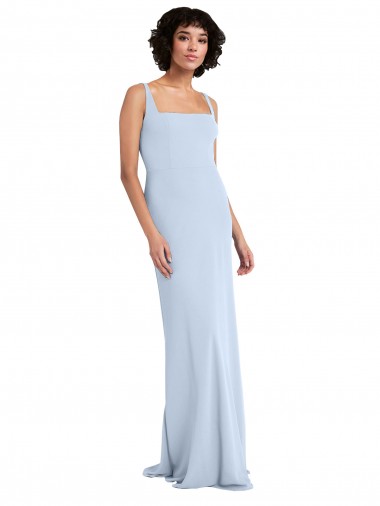 Light Sky Blue Sheath Square Neck Long Prom Dress / Bridesmaid Dress Hobart