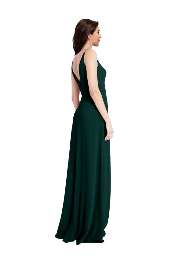 V-Back Midnight Green A-Line V-Neck Long Formal Evening Gown / Prom Dress / Bridesmaid Dress Hobart