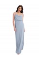 V-Back Smoke Blue Sheath Cowl Neck Long Formal Evening Gown / Prom Dress / Bridesmaid Dress Hobart