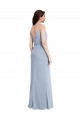 V-Back Smoke Blue Sheath Cowl Neck Long Formal Evening Gown / Prom Dress / Bridesmaid Dress Hobart