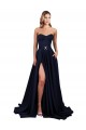 Low Back Dark Navy A-Line High Neck Long Formal Dress / Bridesmaid Dress Hobart