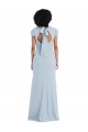 Keyhole Back Light Sky Blue Trumpet Jewel Neck Long Semi Formal Evening Dress / Bridesmaid Dress Hobart