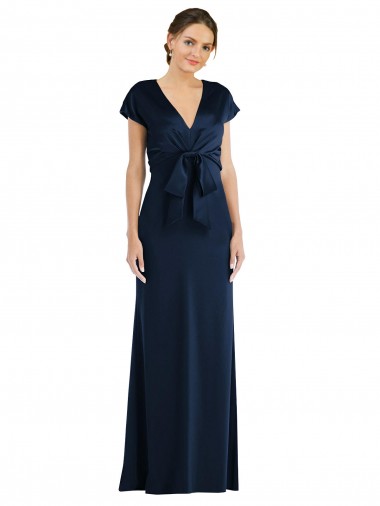 Keyhole Back Dark Navy Trumpet Off the Shoulder Long Formal Evening Gown / Prom Dress / Bridesmaid Dress Hobart