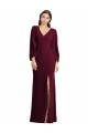 Burgundy Gold Trumpet V-Neck Long Semi Formal Evening Dress / Prom Dress / Bridesmaid Dress Hobart